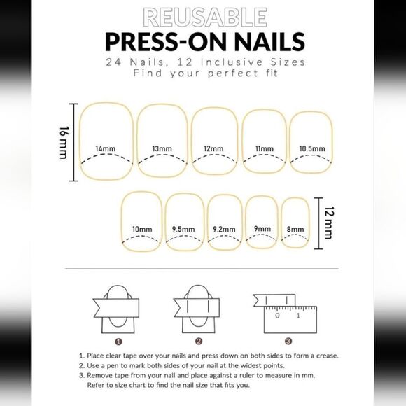 Ombre French Manicure Fake Nails Set of 24 - Picture 4 of 6